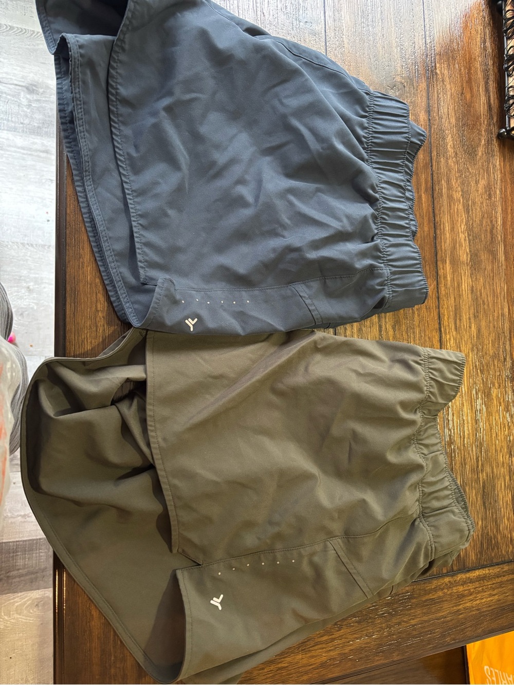 Athletic Running Shorts in Olive Green and Navy Blue